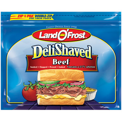 Land O' Frost Deli Shaved Beef 7.5 oz Zip Pak