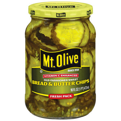 Mt. Olive Bread & Butter Chips Old Fashioned Sweet Pickles 16 Oz Jar