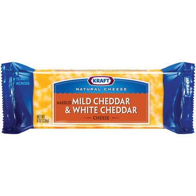 Kraft Natural Cheese Cheddar Mild & Cheddar White Chunk Cheese 8 Oz Brick