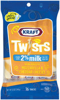 Kraft Natural Cheese Snacks Mozzarella & Cheddar Reduced Fat Made W/2% Milk 16 Ct Cheese Twists 12 Oz Peg