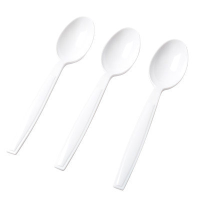 Fineline Settings, Inc Flairware Heavy Duty Box Bulk Disposable Plastic Spoon (1000/Case), White