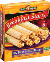 Don Miguel® Breakfast Starts Egg, Bacon & Cheese Flautas 8 ct Box