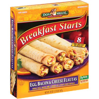 Don Miguel® Breakfast Starts Egg, Bacon & Cheese Flautas 8 ct Box