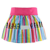 Princess Linens Doodlebugz Crayola Crayon Apron in Pink Stripe