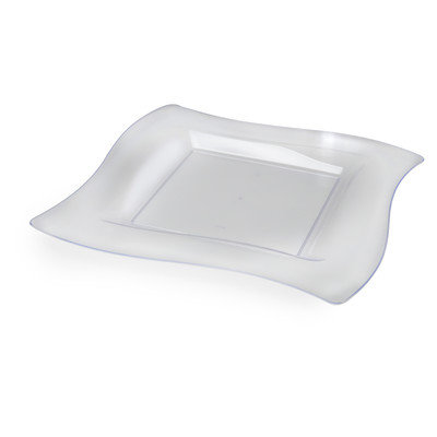 Fineline Settings, Inc Wavetrends Square Salad Plate (Pack of 120), Clear