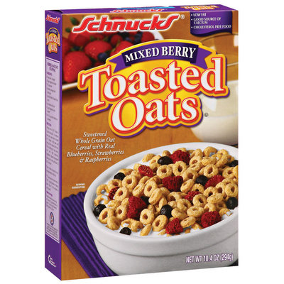 Schnucks Mixed Berry Toasted Oats 10.4 Oz Box