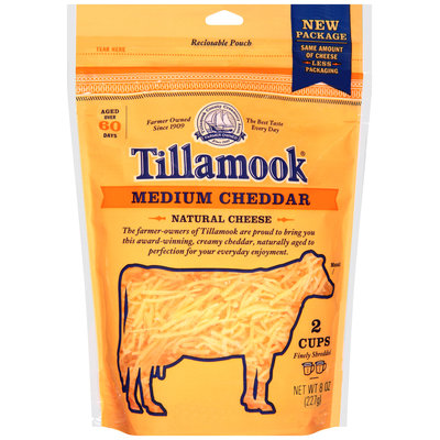 Tillamook® Finely Shredded Medium Cheddar Cheese 8 oz. Pouch
