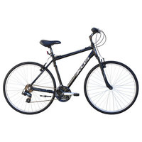 Beachbikes Men's Cross 200 21-Speed Hybrid Bike Frame Color: Black, Frame Size: 46cm