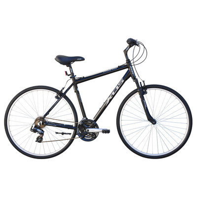 Beachbikes Men's Cross 200 21-Speed Hybrid Bike Frame Color: Black, Frame Size: 46cm