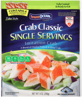 TransOcean® Products Crab Classic Single Servings Flake Style Imitation Crab 9 oz. Bag
