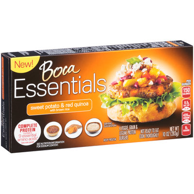 Boca Essentials Sweet Potato & Red Quinoa Veggie, Grain & Legume Protein Burgers 4 ct Box