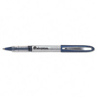 Universal Roller Ball Stick Liquid Pen, Blue Ink, Extra Fine, 12/Pack