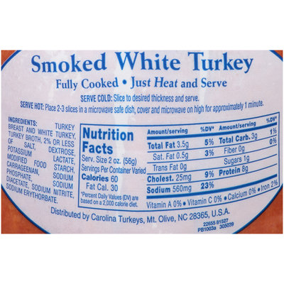 Carolina Turkey® Boneless Cured Smoked White Turkey