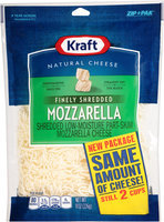 Kraft Finely Shredded Mozzarella Cheese 8 oz. ZIP-PAK®