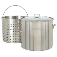 Bayou Classic Stainless Steel Stockpot with Boil Basket