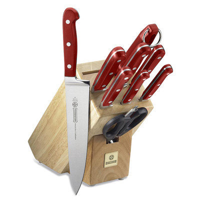 Mundial 5100 Series Red Fully Forged Cutlery 10 Piece Block Set