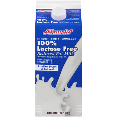 Schnucks® 100% Lactose Free Reduced Fat Milk 0.5 gal. Carton