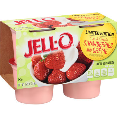 JELL-O Strawberries and Creme Pudding Snacks