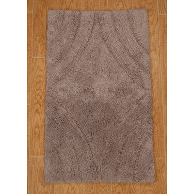 Textile Decor Castle 100% Cotton Diamond Spray Latex Back Bath Rug, 24 H X 17 W, Stone