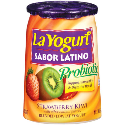 La Yogurt Probiotic Strawberry Kiwi Blended Lowfat Yogurt Sabor Latino 6 Oz Cup