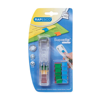 Rapesco Supaclip 40 Disp Coloured A25B