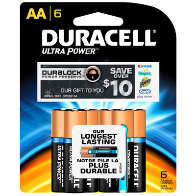 Duracell Ultra Power AA Batteries 6 ct Package