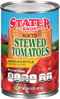 Stater Bros.® Sliced Stewed Tomatoes Mexican Style Peppers & Spices 14.5 oz. Can