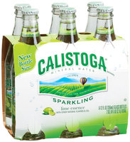 Calistoga Sparkling Mineral Water Lime Essence 6-12 fl. oz Glass Bottles