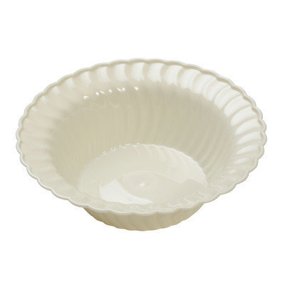 Fineline Settings, Inc Flairware Round Rippled Disposable Plastic 5 oz. Dessert Bowl (180/Case), Bone