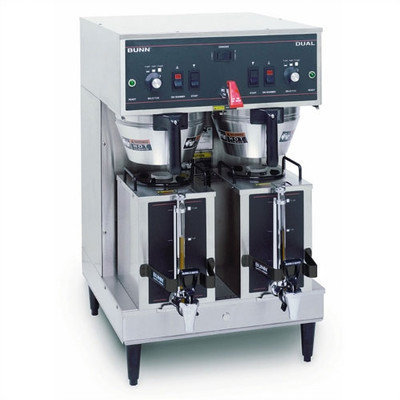 BUNN 20900.0010 Dual 120/208V 3S MEC Stainless Steel Funnel Top Handle GPR Brewer with Portable Server