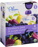 Plum™ Organics Yum™ Stage 2 Blueberry, Pear & Purple Carrot Organic Baby Food 4-4 oz. Pouches