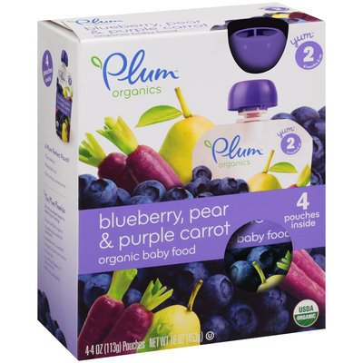 Plum™ Organics Yum™ Stage 2 Blueberry, Pear & Purple Carrot Organic Baby Food 4-4 oz. Pouches