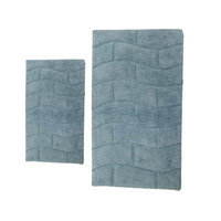 Textile Decor Castle 2 Piece 100% Cotton New Tile Spray Latex Bath Rug Set, 30 H X 20 W and 40 H X 24 W