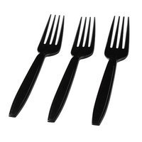 Fineline Settings, Inc Flairware Heavy Duty Boxed Disposable Plastic Fork (1000/Case), Black