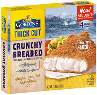 Gorton's® Thick Cut Crunchy Breaded 100% Alaska Pollock Fillets 11.4 oz. Box