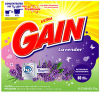 Gain with FreshLock HE Lavender Powder Detergent 91 oz. Carton