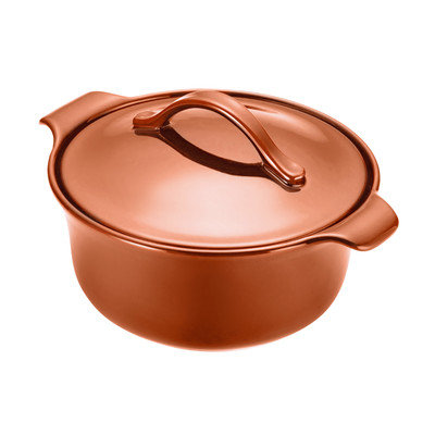 Anolon Vesta 2.5-qt Stoneware Round Casserole Color: Persimmon Orange