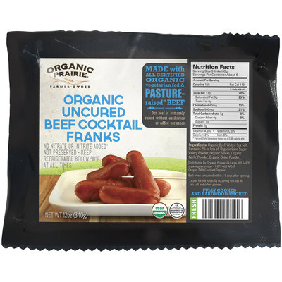 Organic Prairie® Fresh Organic Uncured Beef Cocktail Franks 12 oz. Pack