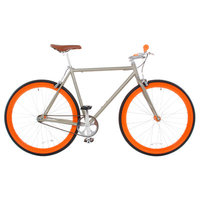 Vilano Rampage Fixed Gear Bike Fixie Single Speed Road Bike Matte Grey / Orange Medium 54cm