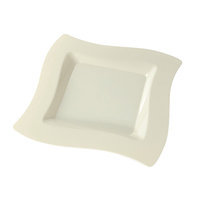 Fineline Settings, Inc Wavetrends Square Dinner Plate (Pack of 120), 11.5 W x 11.5 D, Bone