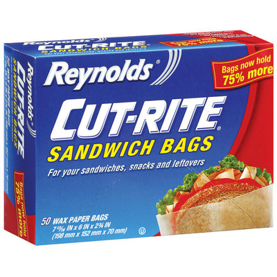REYNOLDS CUT-RITE WAX PAPER Wax Paper Sandwich Bags 50 CT BOX