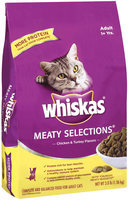 Whiskas Meaty Selections Chicken & Turkey Flavors Adult 1+ Yrs Dry Cat Food 3 Lb Bag