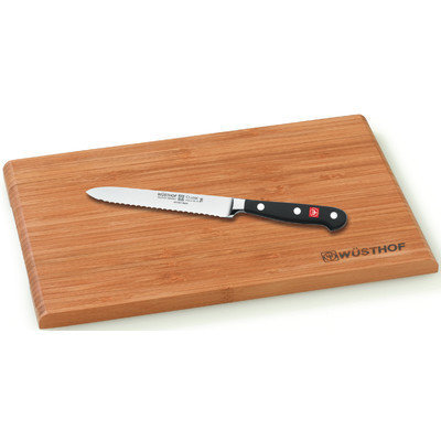 Wusthof Classic Serrated Utility Knife and Cutting Board Set