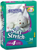 Stater Bros. Ultra Soft Stretch Stage 4 22-37 Lbs Diapers 34 Ct Bag