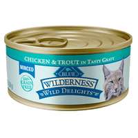 THE BLUE BUFFALO CO. BLUE™ Wilderness® Wild Delights™ Minced Chicken & Trout Recipe For Adult Cats