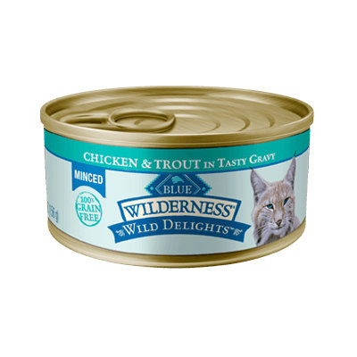 THE BLUE BUFFALO CO. BLUE™ Wilderness® Wild Delights™ Minced Chicken & Trout Recipe For Adult Cats