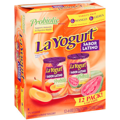 La Yogurt® Probiotic Mango & Guava Blended Lowfat Yogurt Sabor Latino Variety Pack 12-6 oz. Cups