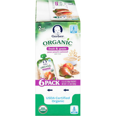 Gerber® 2nd Foods® Organic Fruit & Grain Pear Peach Oatmeal Baby Food
