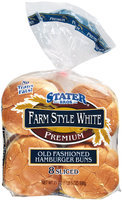 Stater Bros. Old Fashioned Hamburger Farm Style White 8 Ct Buns 21 Oz Bag