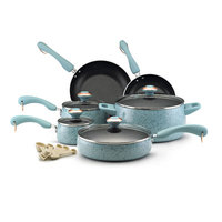 Paula Deen 15-pc. Nonstick Signature Porcelain Cookware Set, Aqua Speckle